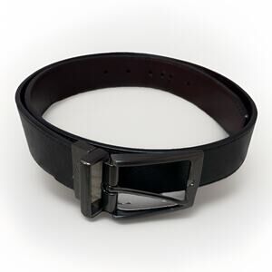 Nike Reversible Leather Belt Mens Medium Black Brown Gunmetal Buckle Casual
